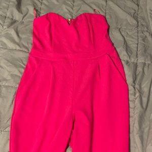 Hot pink express jumpsuit